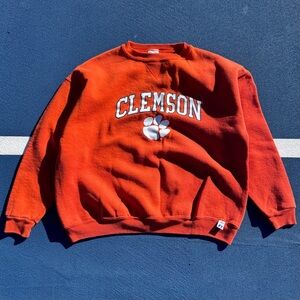Vintage 90s Russell Athletics Clemson Tigers Crewneck Sweatshirt Size Youth L